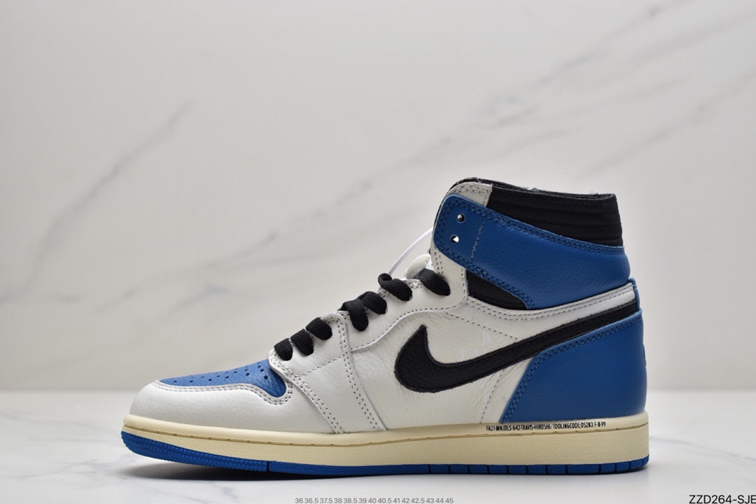 250 Travis Scott x Fragment x Air Jordan 1 Low“Military Blue”闪电倒钩高帮DM7866-140