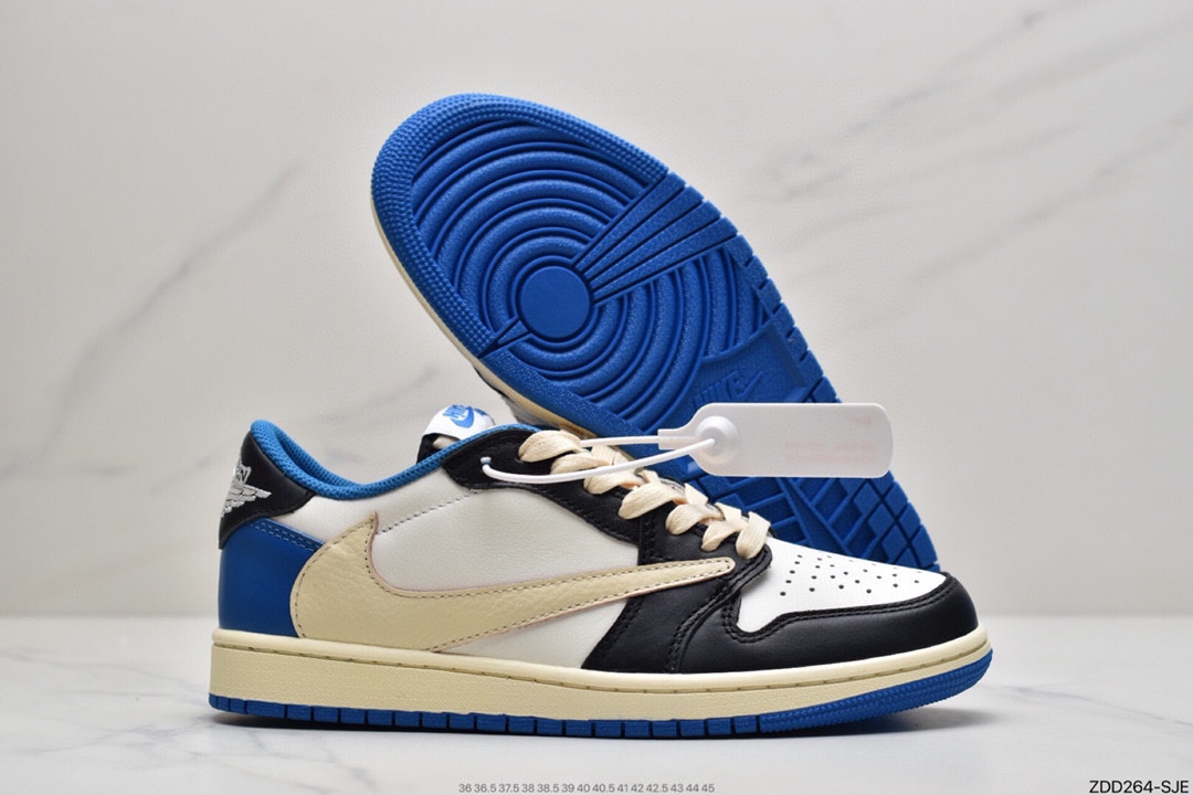 230 Travis Scott x Fragment x Air Jordan 1 Low“Military Blue”闪电倒钩低帮 DM7866-140