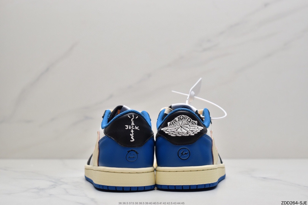 230 Travis Scott x Fragment x Air Jordan 1 Low“Military Blue”闪电倒钩低帮 DM7866-140