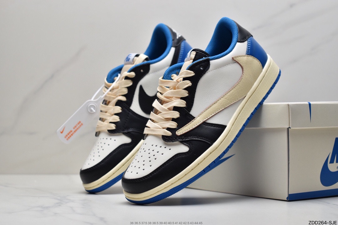 230 Travis Scott x Fragment x Air Jordan 1 Low“Military Blue”闪电倒钩低帮 DM7866-140