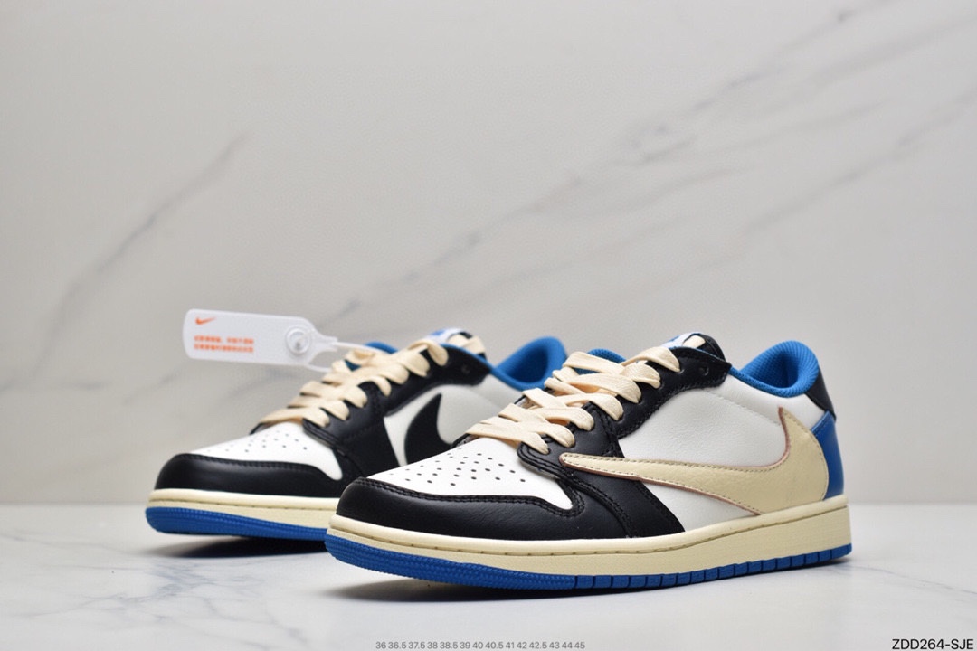 230 Travis Scott x Fragment x Air Jordan 1 Low“Military Blue”闪电倒钩低帮 DM7866-140
