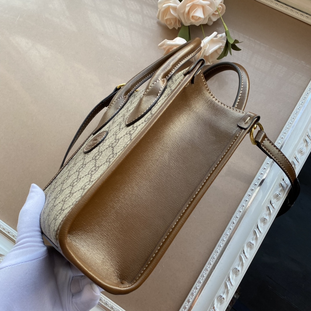 GUCCI 迷你トートバッグ 手提げ＆斜め掛け可能 伝統的デザイン