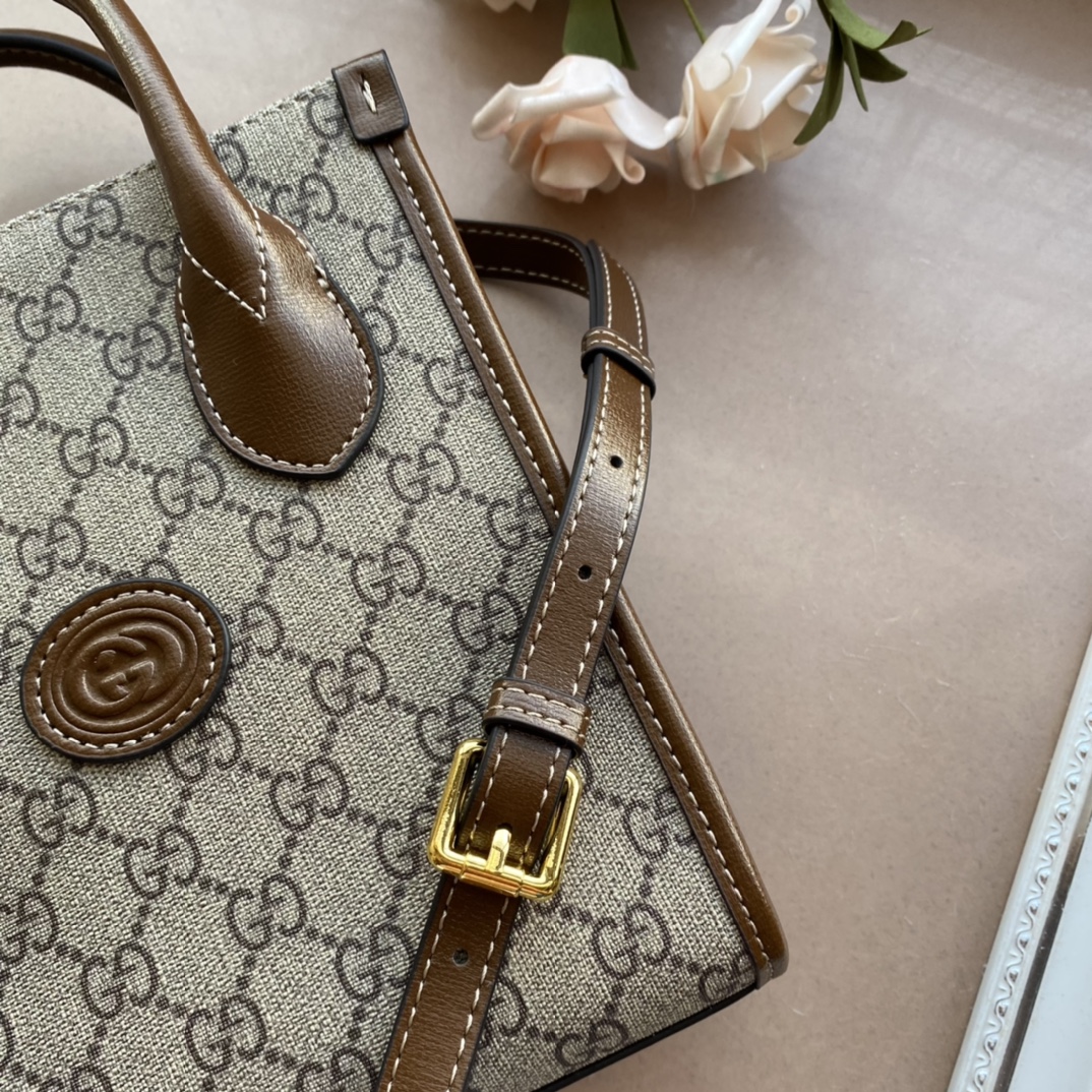 GUCCI 迷你トートバッグ 手提げ＆斜め掛け可能 伝統的デザイン