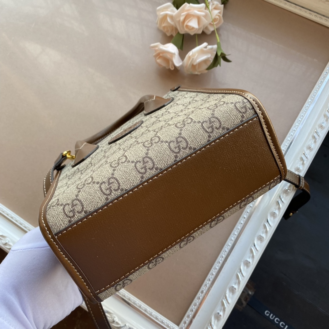 GUCCI 迷你トートバッグ 手提げ＆斜め掛け可能 伝統的デザイン