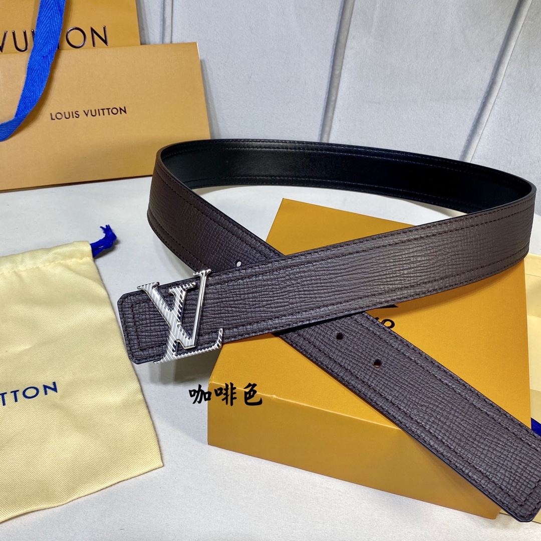 Shop the Best High Quality
 Louis Vuitton Belts Replica
 Black Chocolate color Gold Calfskin Cowhide