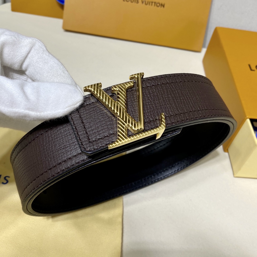 Louis Vuitton Belts Buy the Best High Quality Replica
 Black Chocolate color Gold Calfskin Cowhide