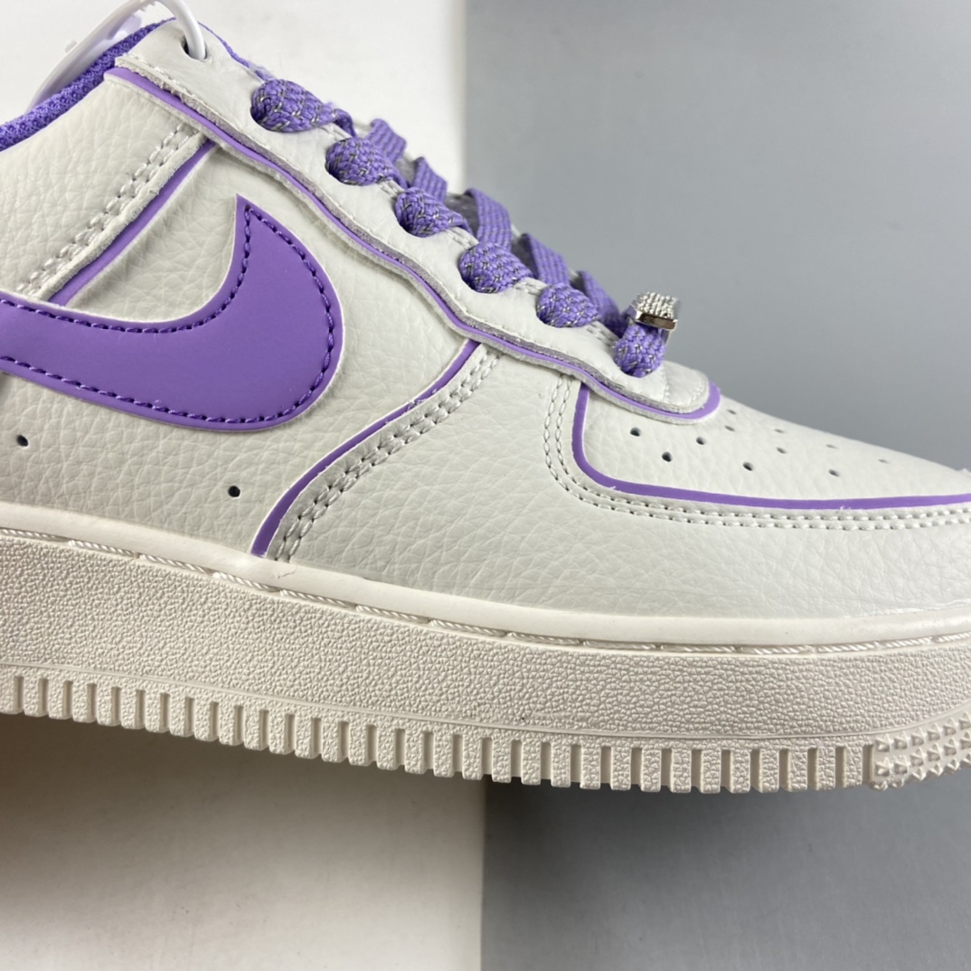 P260  NIKE Air Force 1 ’07 Low 米白紫炫彩“夜魔侠”空军一号低帮运动休闲板鞋 UH8958-055