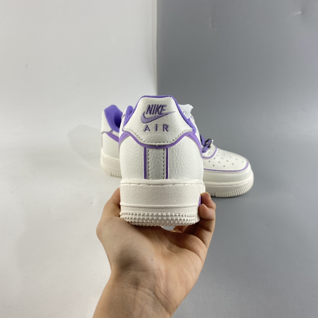 P260  NIKE Air Force 1 ’07 Low 米白紫炫彩“夜魔侠”空军一号低帮运动休闲板鞋 UH8958-055