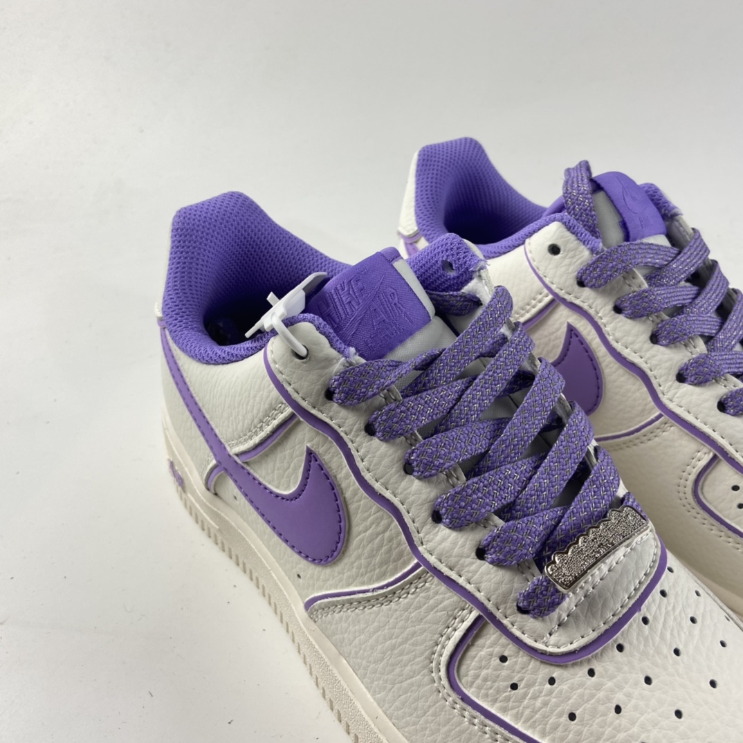 P260  NIKE Air Force 1 ’07 Low 米白紫炫彩“夜魔侠”空军一号低帮运动休闲板鞋 UH8958-055