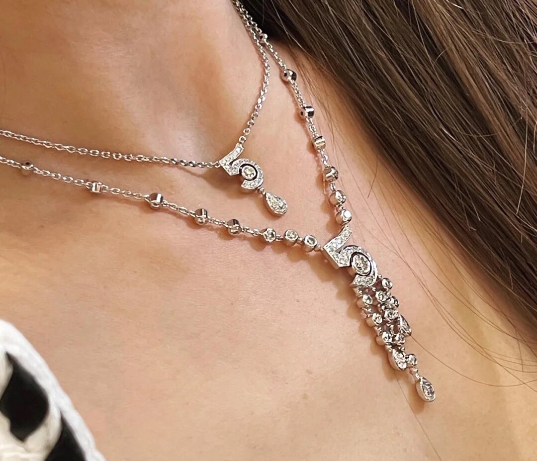NO:721030,Xiang Nai Nai Heavy Industry No. 5 Necklace Upper Body In Stock, Necklace, Cartier High-End Jewelry19860909香奶奶重工5号项链上身 现货现货现货,,necklace,卡迪亚高端饰品,Jewelry