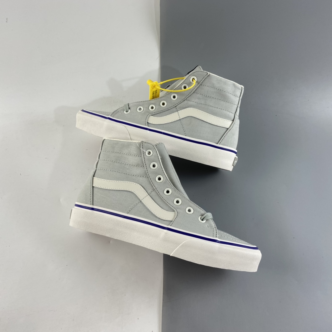 P150  VANS SK8-Hi Tapered 浅灰/银灰色超薄帆布款男女高帮帆布鞋板鞋VN0A4U164U4