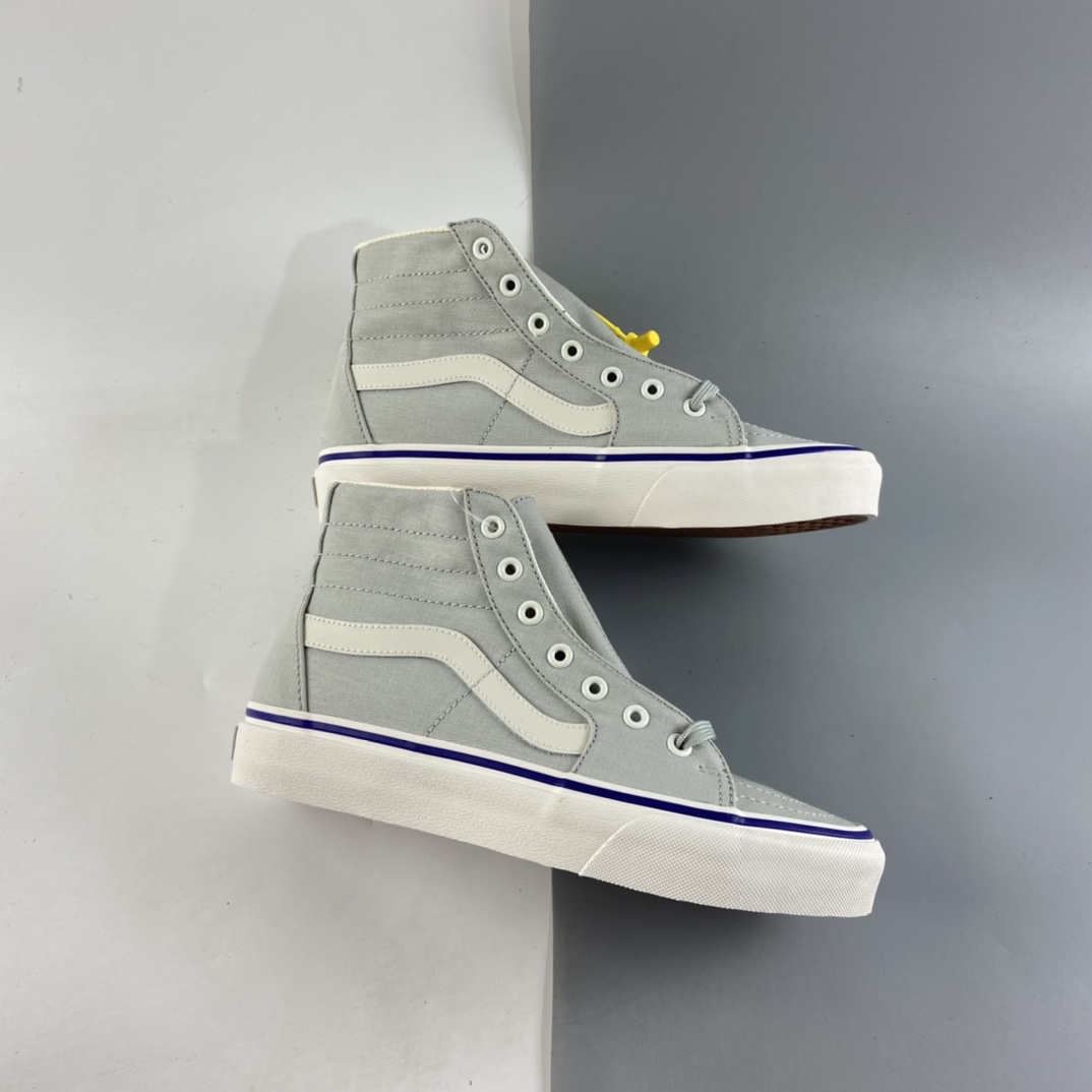 P150  VANS SK8-Hi Tapered 浅灰/银灰色超薄帆布款男女高帮帆布鞋板鞋VN0A4U164U4