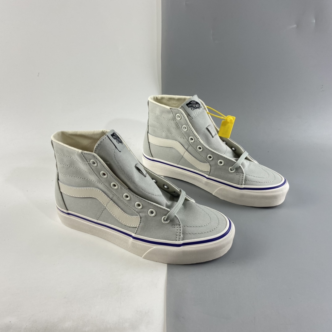 P150  VANS SK8-Hi Tapered 浅灰/银灰色超薄帆布款男女高帮帆布鞋板鞋VN0A4U164U4