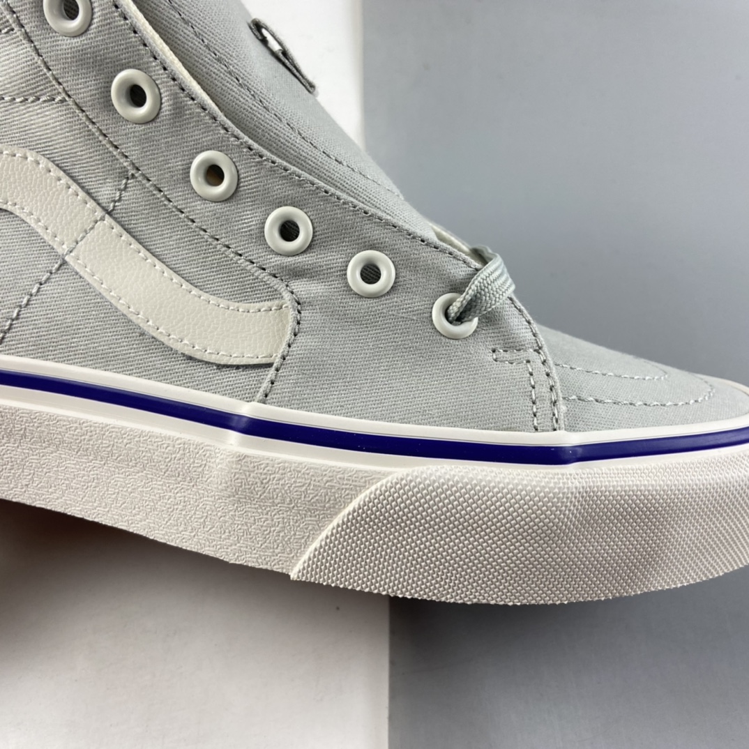 P150  VANS SK8-Hi Tapered 浅灰/银灰色超薄帆布款男女高帮帆布鞋板鞋VN0A4U164U4