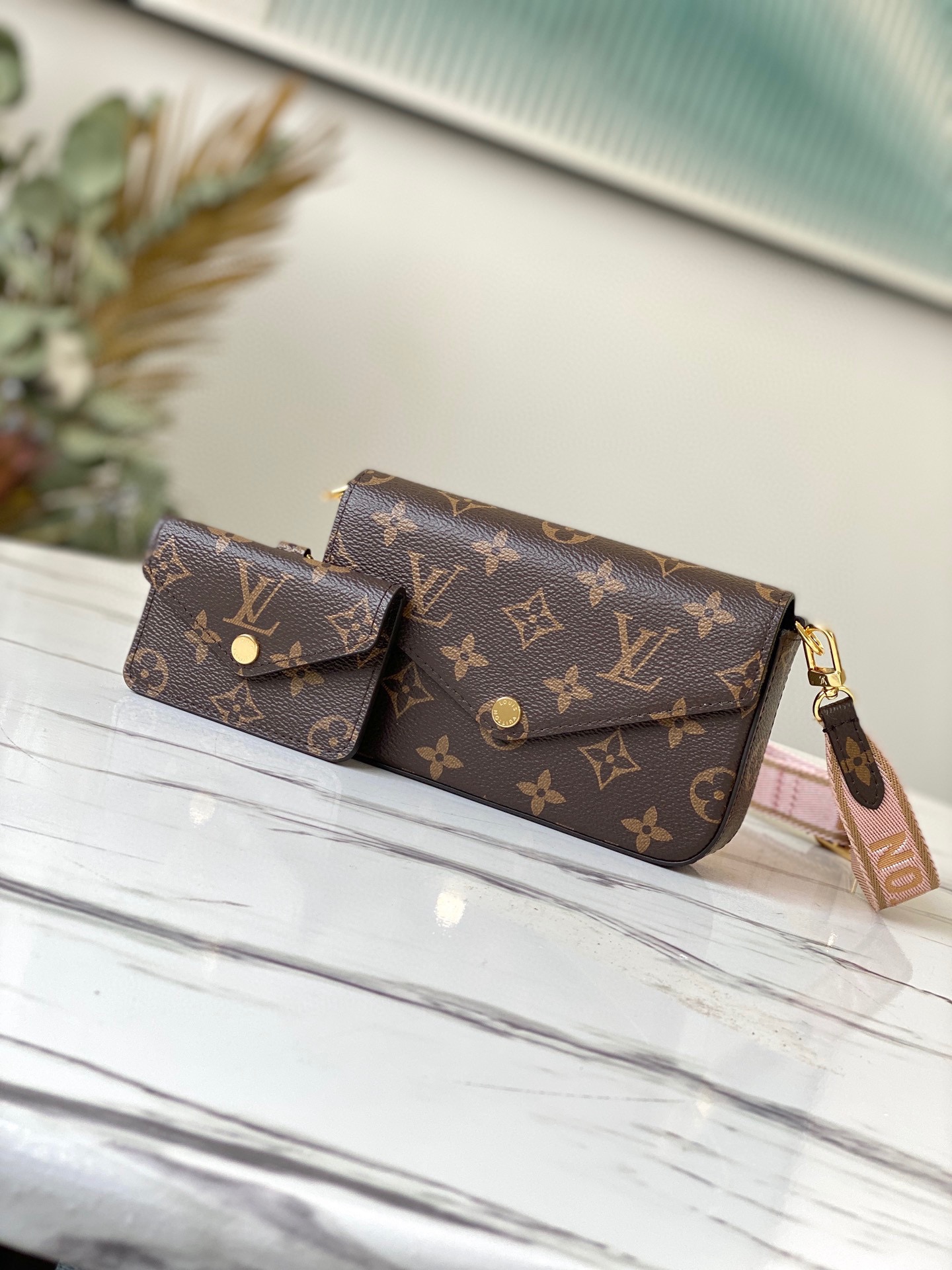 Louis Vuitton Félicie Strap & Go Monogram in Pink – Small Leather Goods M80091