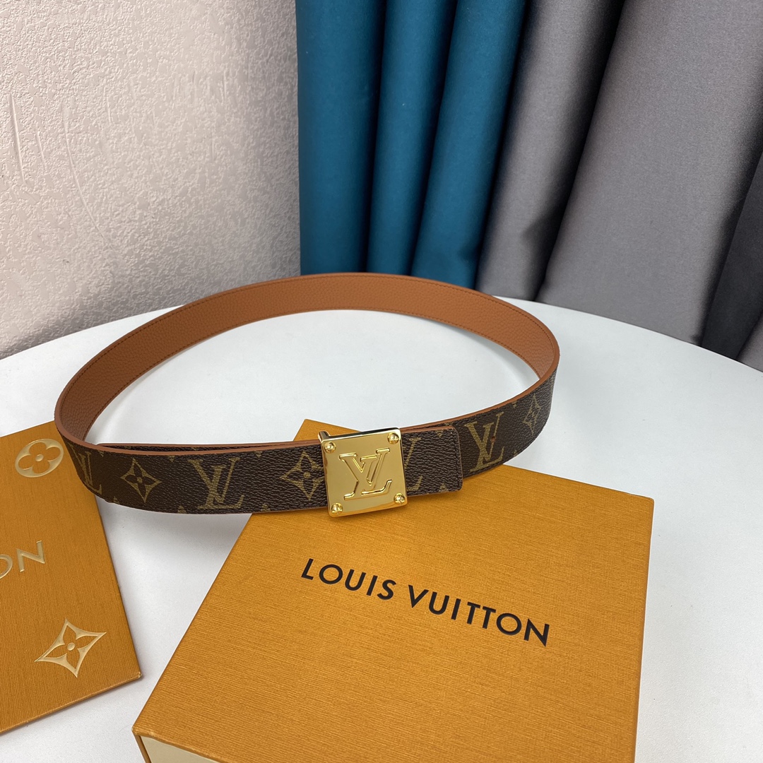 Louis Vuitton Belts Women Calfskin Canvas Cowhide