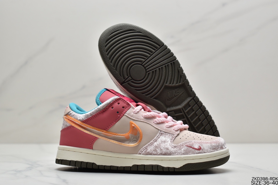 270  耐克Nike SB Dunk High Pro Gs 樱花粉绒面拼接板鞋 DJ1173-600