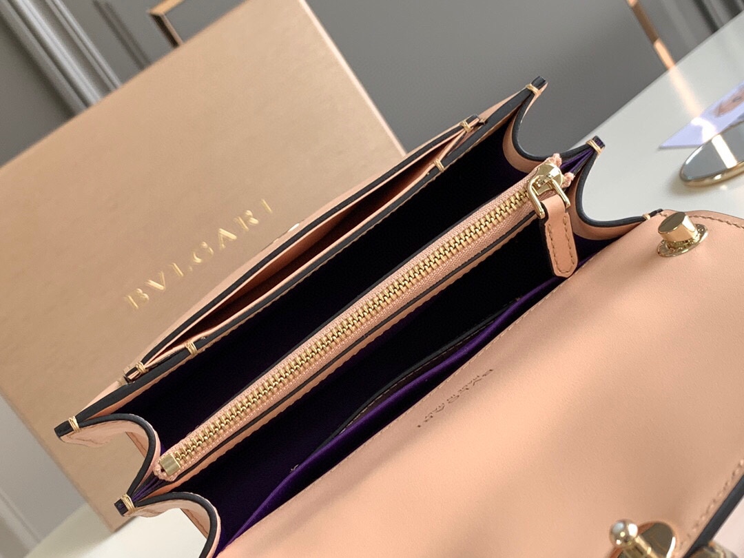 BVLGARI宝格丽意大利小牛皮蛇头双层肩背包289672