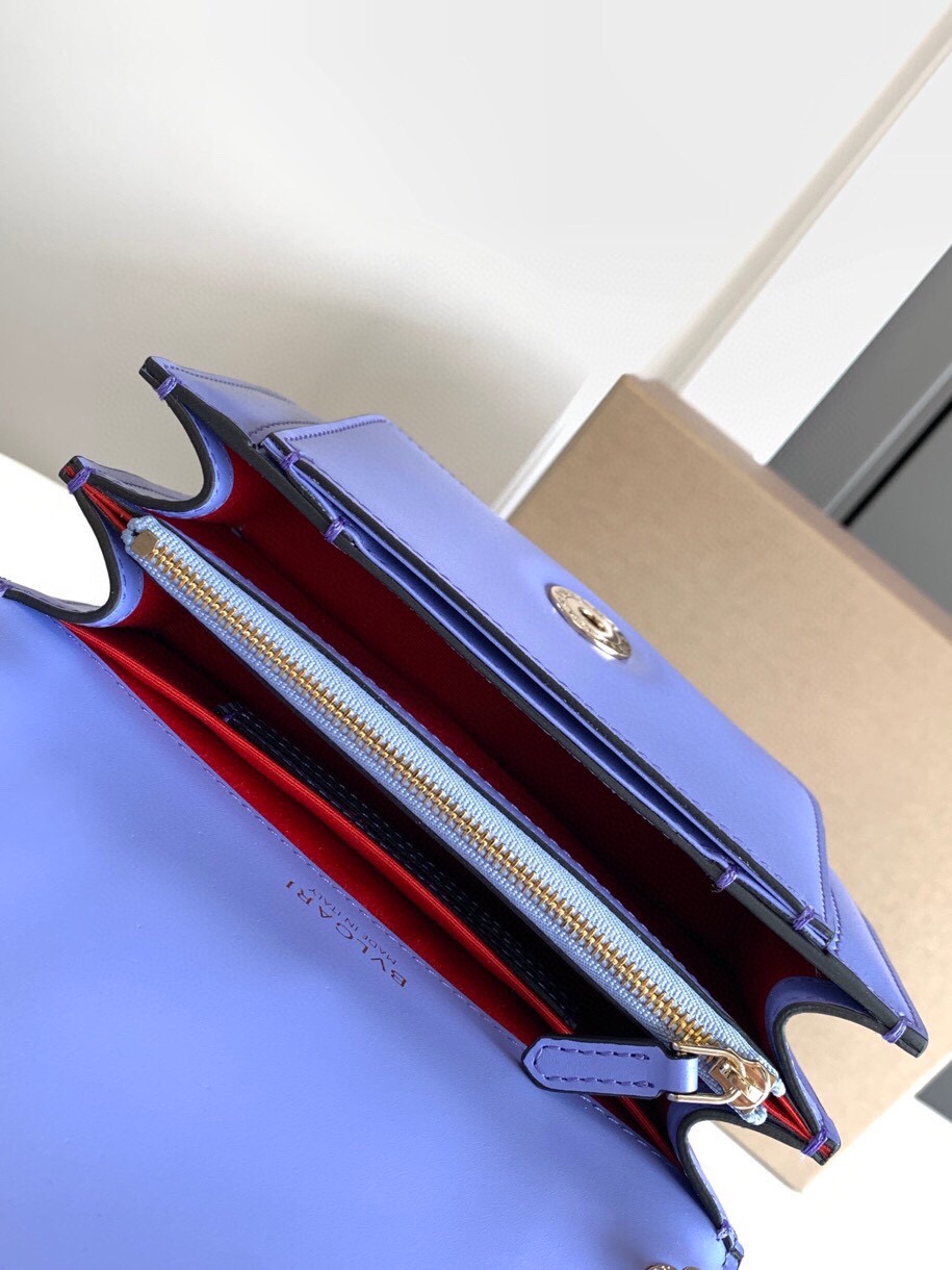 BVLGARI宝格丽意大利小牛皮蛇头双层肩背包289672