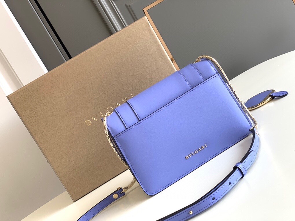 BVLGARI宝格丽意大利小牛皮蛇头双层肩背包289672