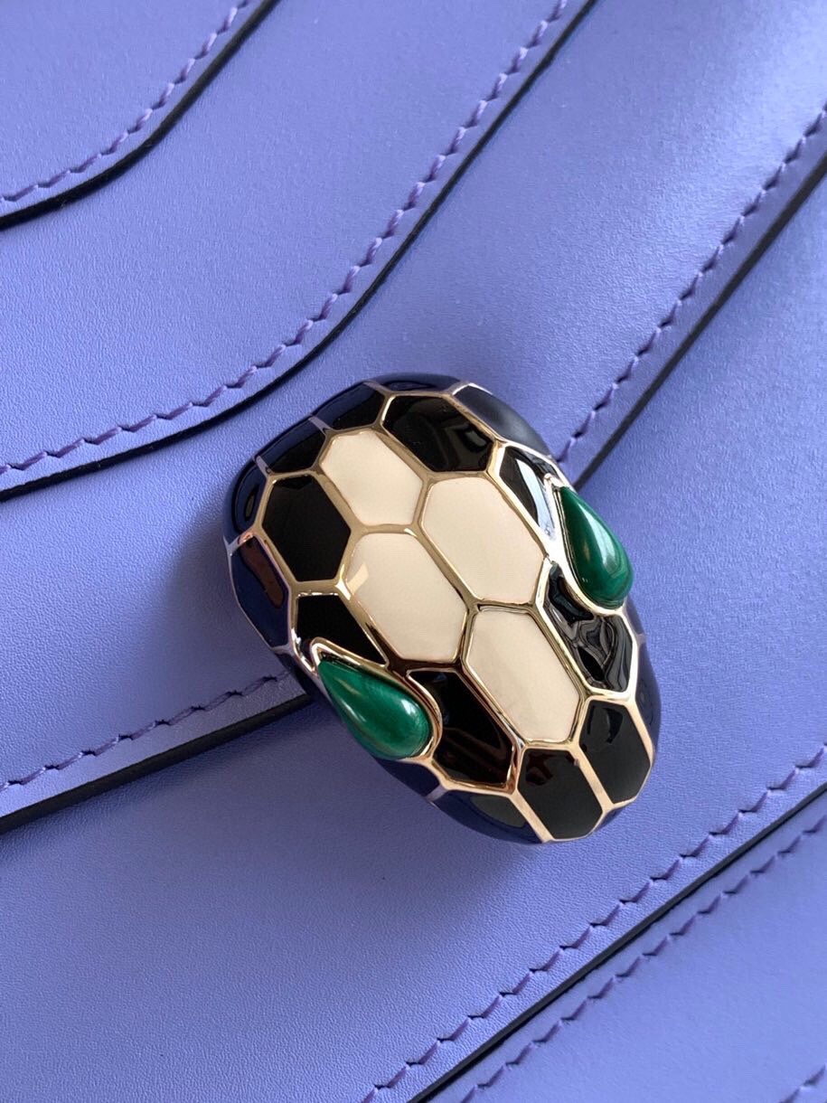 BVLGARI宝格丽意大利小牛皮蛇头双层肩背包289672