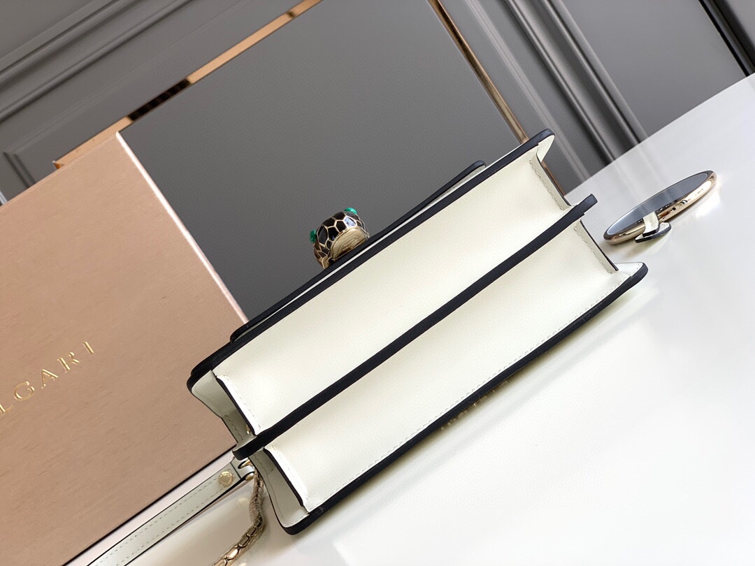 BVLGARI宝格丽意大利小牛皮蛇头双层肩背包289672