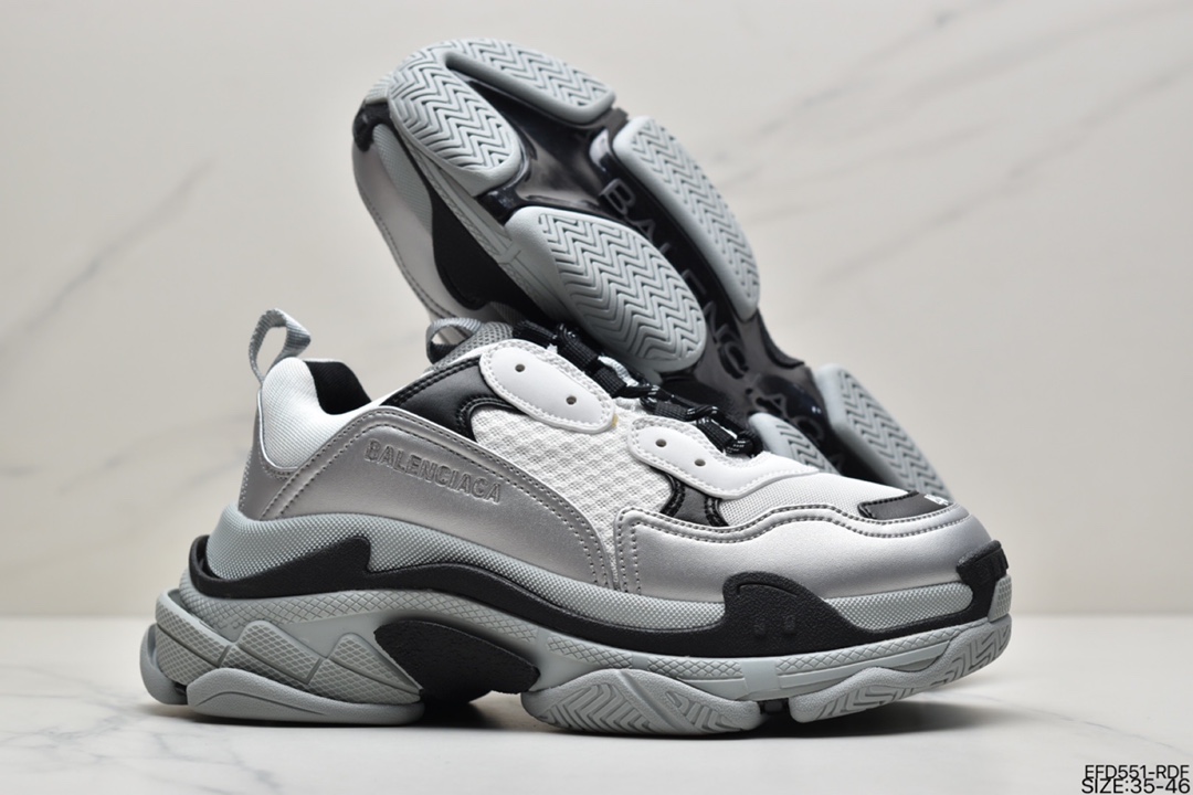 500 巴黎世家Balenciaga Triple S Clear Sole Sneaker”Pink/Brush”时装球鞋524039 W3CN3 5000