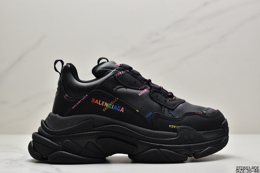 500 巴黎世家Balenciaga Triple S Clear Sole Sneaker”Pink/Brush”时装球鞋524039 W3CN3 5000