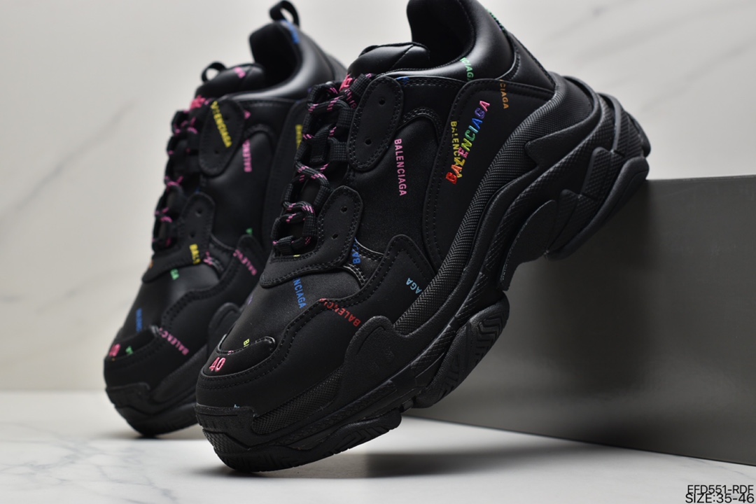 500 巴黎世家Balenciaga Triple S Clear Sole Sneaker”Pink/Brush”时装球鞋524039 W3CN3 5000