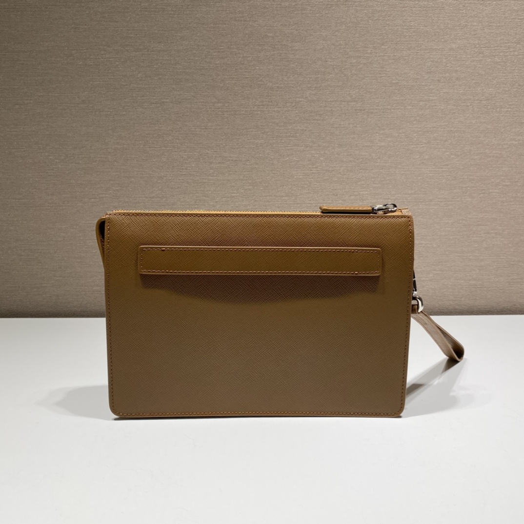 PRADA普拉达Saffiano皮革男士新款手拿包2VF019