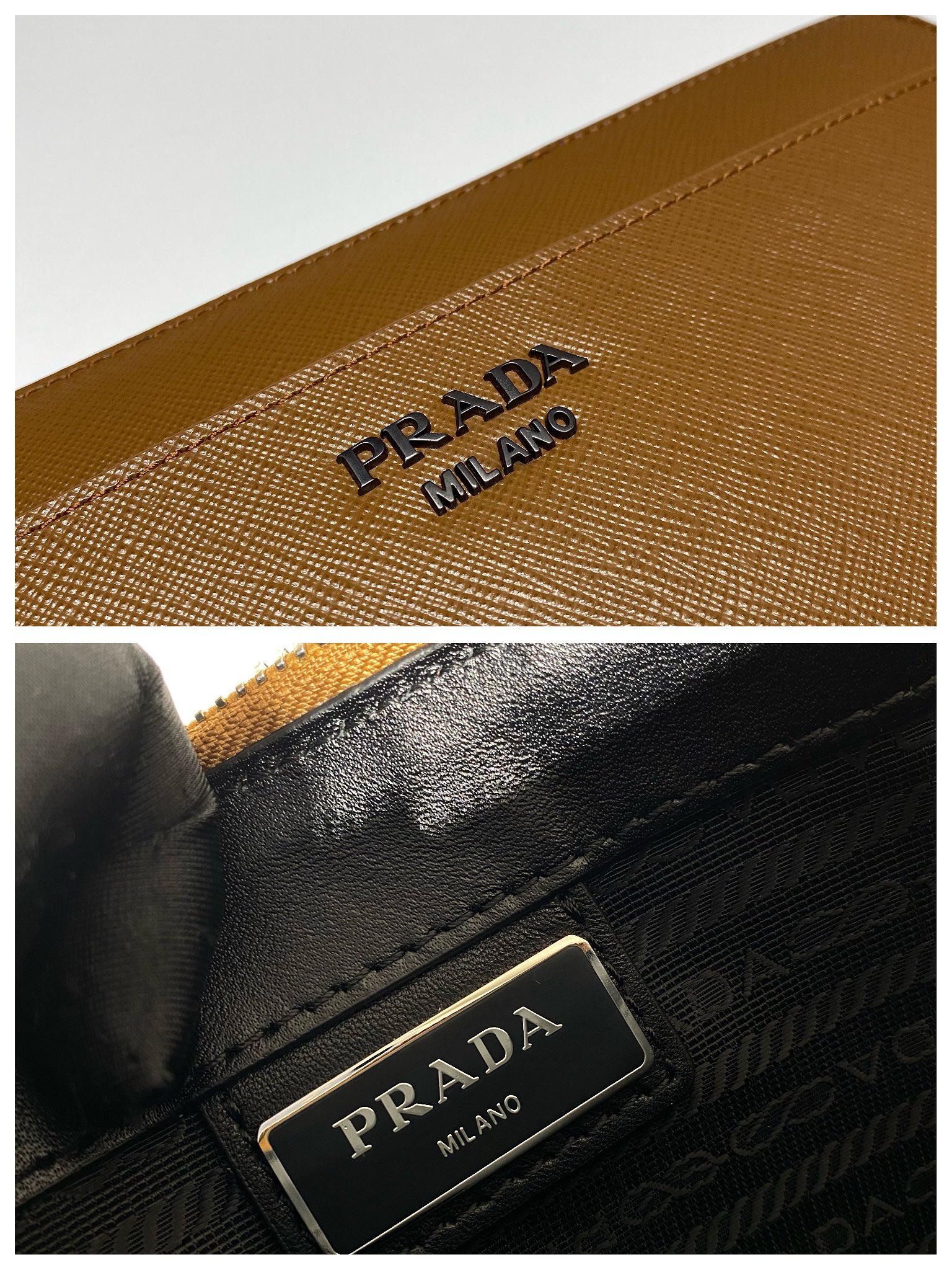 PRADA普拉达Saffiano皮革男士新款手拿包2VF019