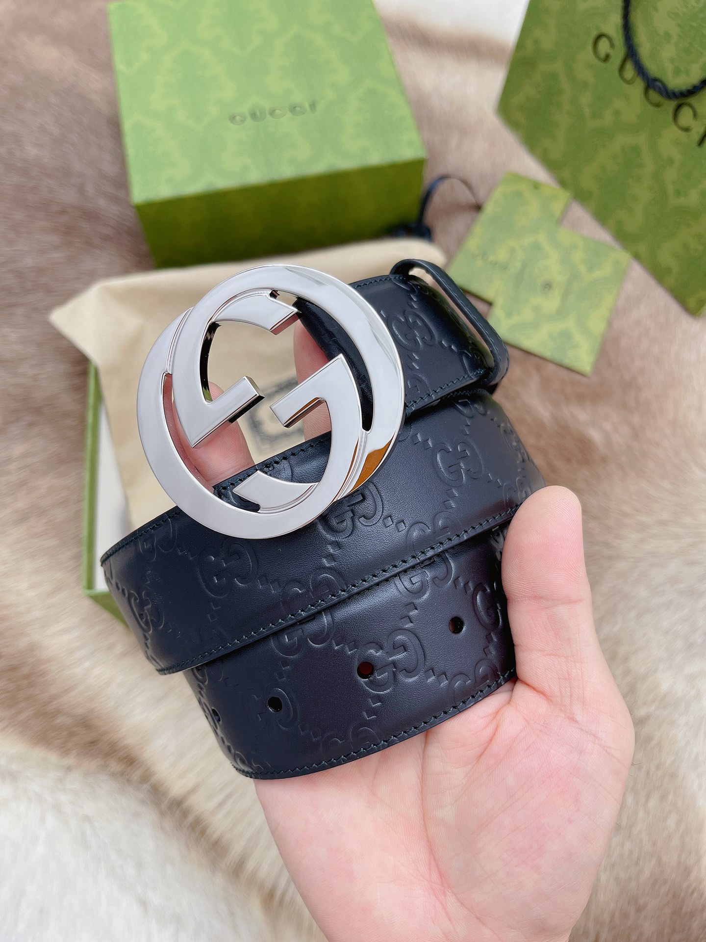 Gucci 代购 级G ucci 双G 货 正版开模 贸易公司货出口意大利 百分百 意大利皮压花 进口 底皮 真空电镀五金 纯手工订制 高端商务休闲款 4