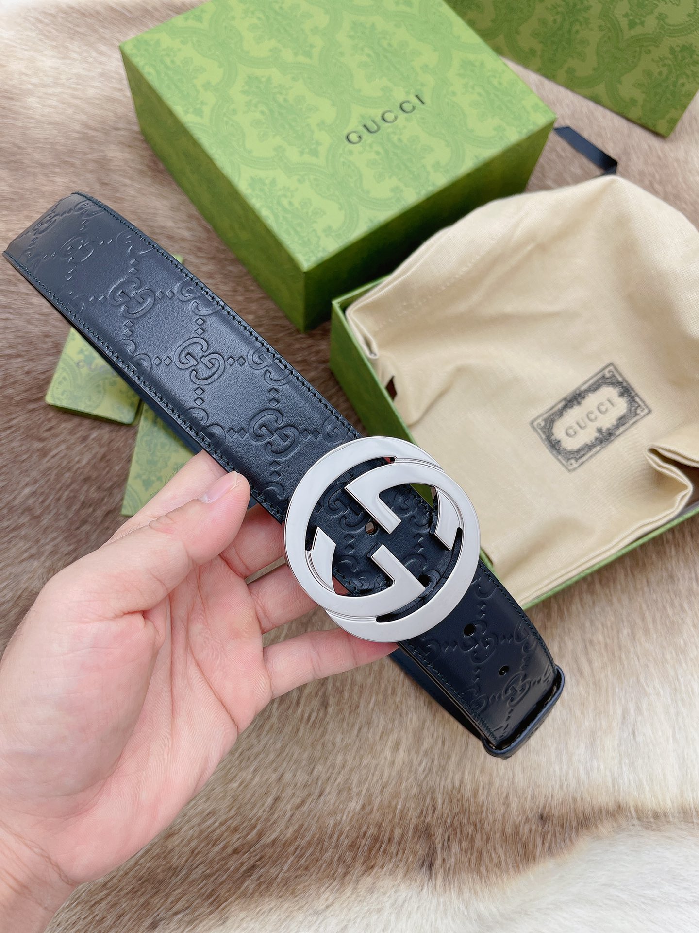 Gucci 代购 级G ucci 双G 货 正版开模 贸易公司货出口意大利 百分百 意大利皮压花 进口 底皮 真空电镀五金 纯手工订制 高端商务休闲款 4