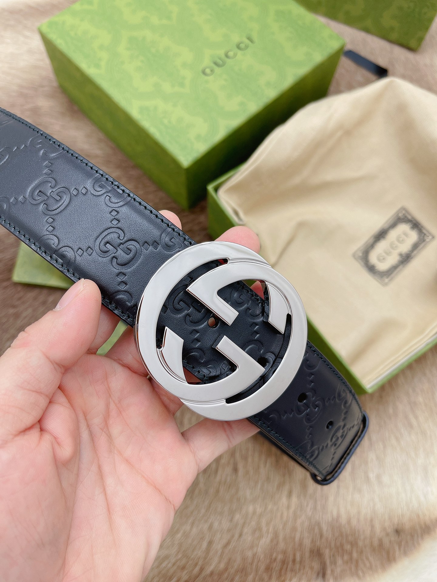 Gucci 代购 级G ucci 双G 货 正版开模 贸易公司货出口意大利 百分百 意大利皮压花 进口 底皮 真空电镀五金 纯手工订制 高端商务休闲款 4