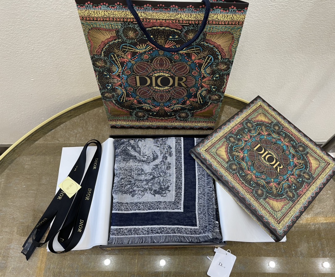 Dior迪奥丛林提花混纺披肩14JOU140I142_C583