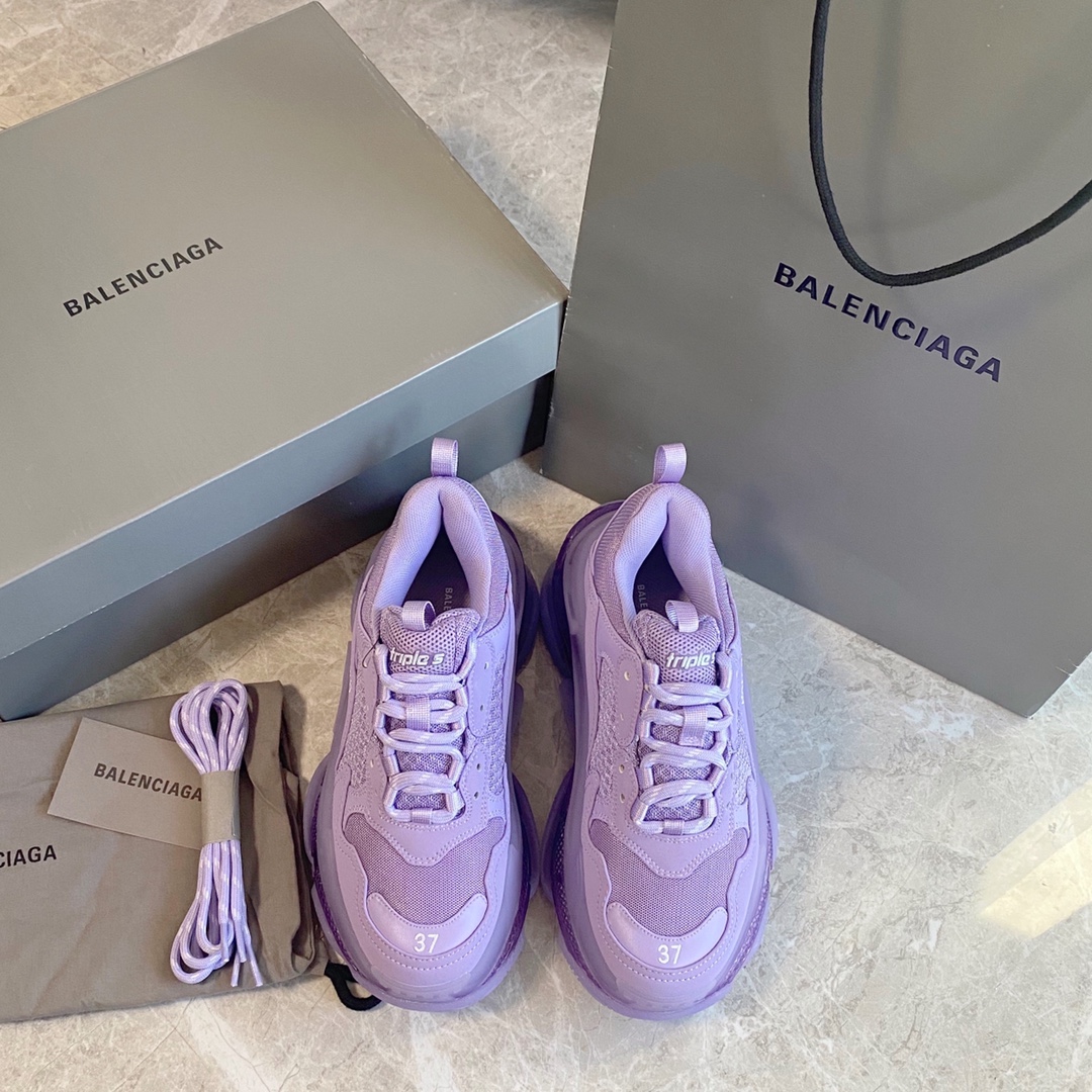 Púrpura BALENCIAGA · Balenciaga 2021ss nuevo nuevo color triplica los zapatos de papá con colchón de aire de cristal re…