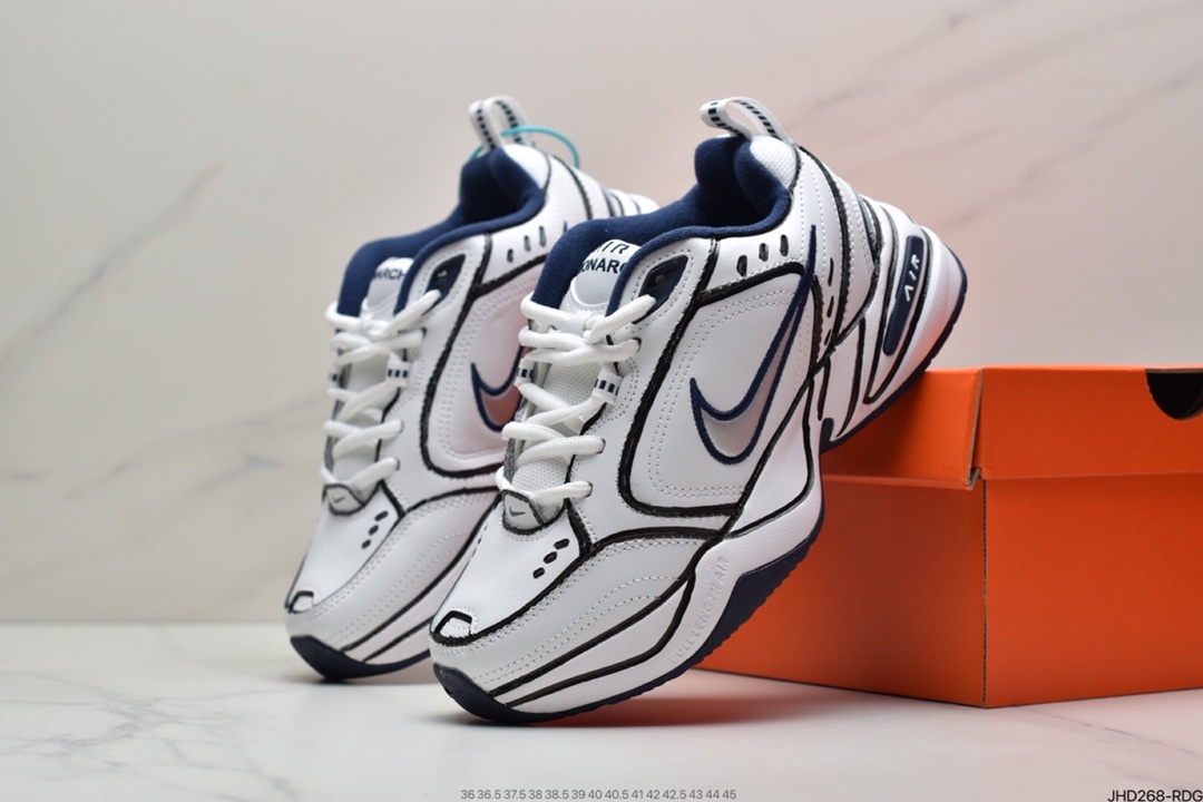 190 耐克Nike Air Monarch IV耐克黑红白蓝色二次元跑鞋复古老爹鞋415445-102