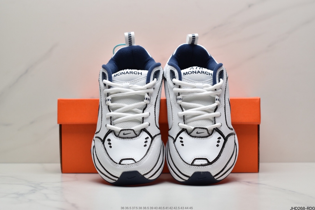 190 耐克Nike Air Monarch IV耐克黑红白蓝色二次元跑鞋复古老爹鞋415445-102