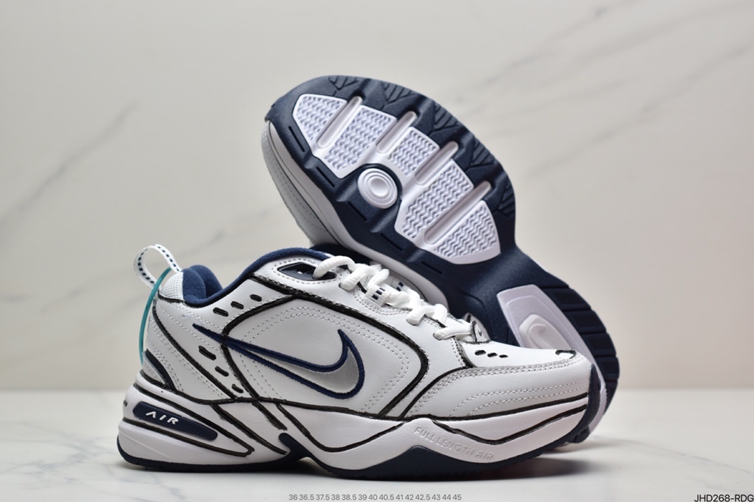 190 耐克Nike Air Monarch IV耐克黑红白蓝色二次元跑鞋复古老爹鞋415445-102