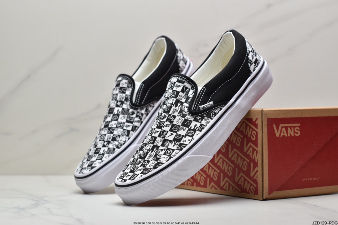 140 万斯Vans Og Classic Slip-On 帆布硫化懒人一脚蹬低帮滑板鞋