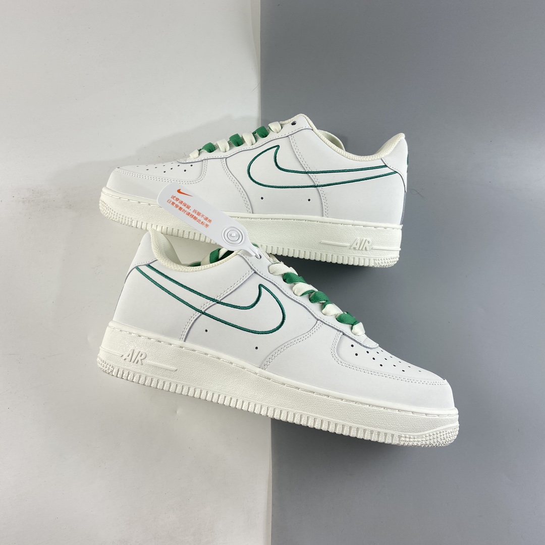 P220  NIKE Air Force 1’07 Low“米白绿电绣勾”空军一号低帮休闲板鞋 CL6326-128