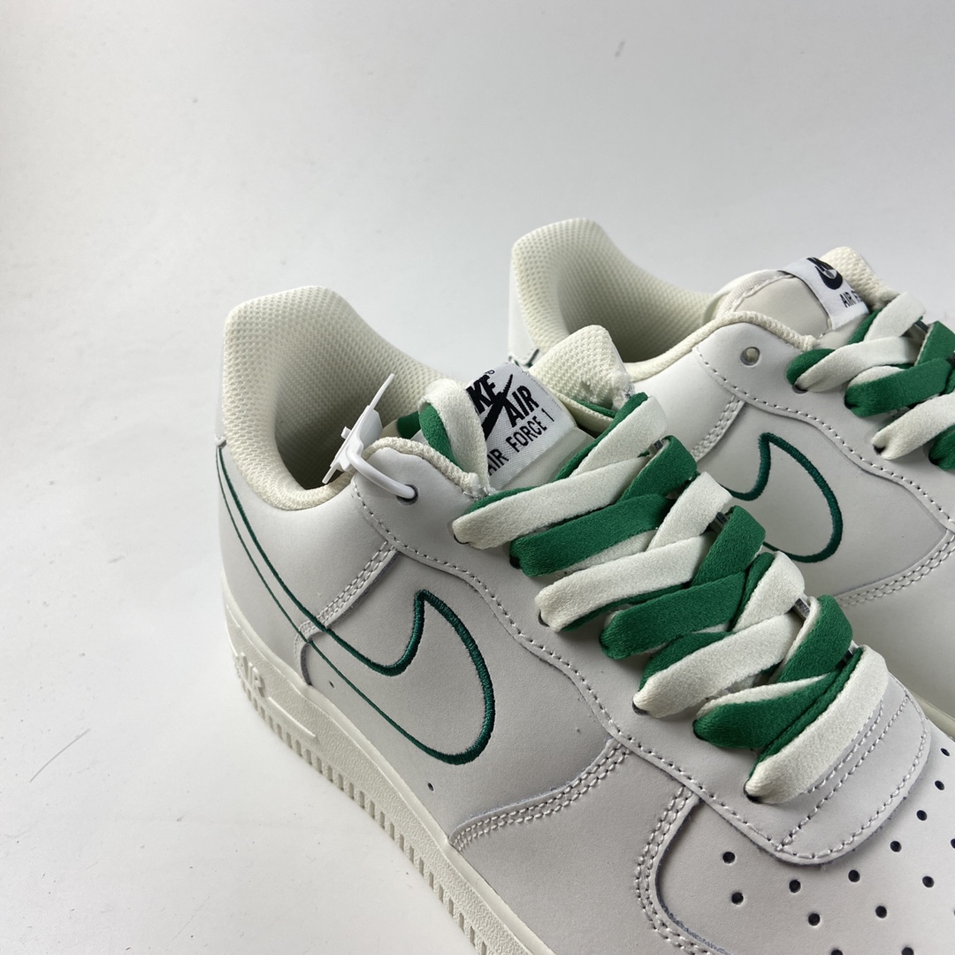 P220  NIKE Air Force 1’07 Low“米白绿电绣勾”空军一号低帮休闲板鞋 CL6326-128
