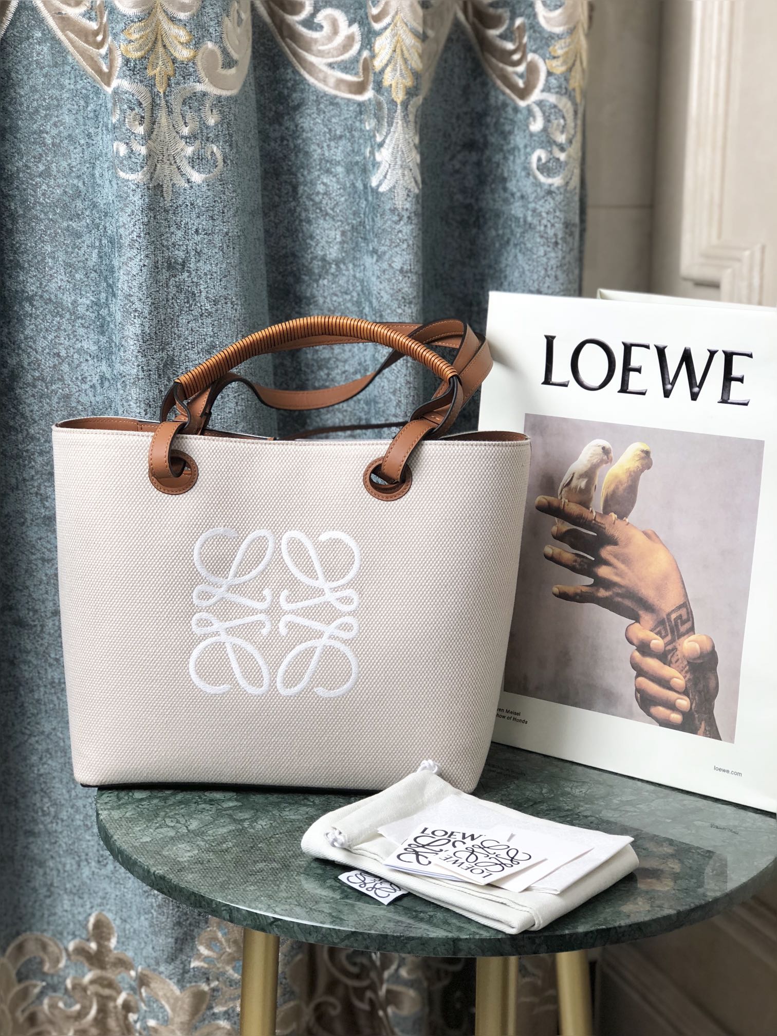 LOEWE Anagram Tote プリント トートバッグ-トップクオリティ
