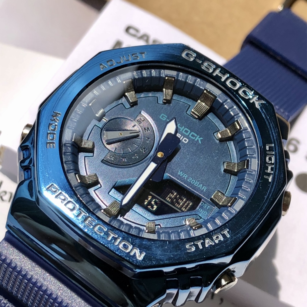 p130 GA2100 GSHOCK农家橡树金属壳手表ECB-10YP