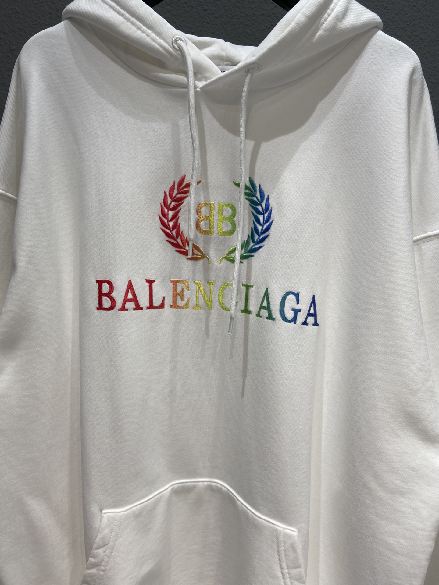 Shop BALENCIAGA BALENCIAGA Mens hoodie Black Rainbow Logo 570811 by  LAcat  BUYMA