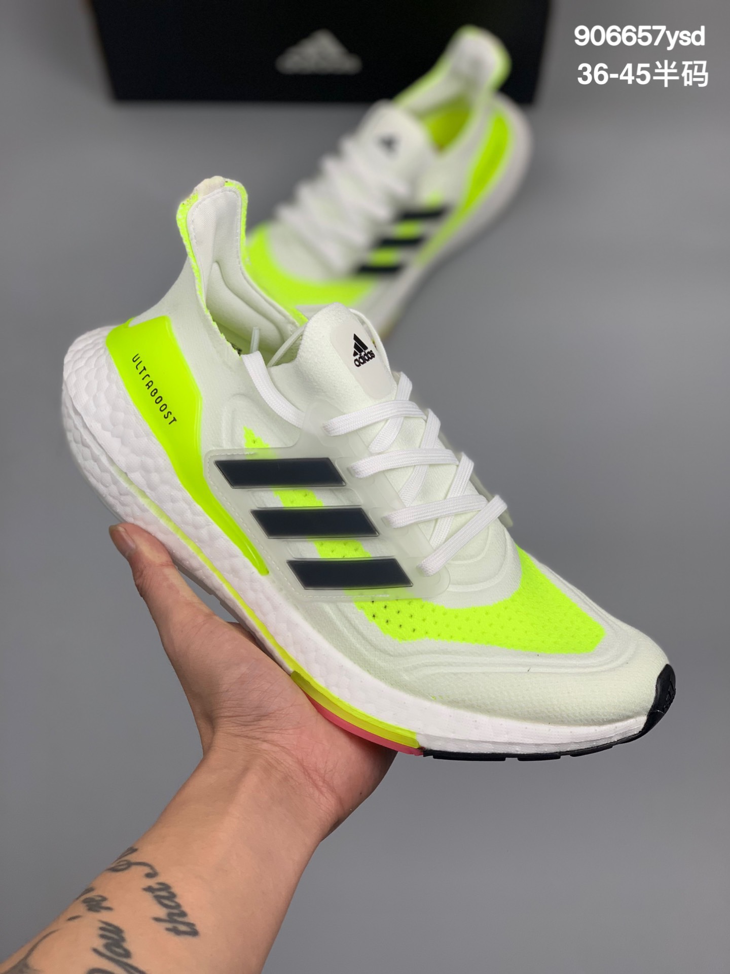 
真爆 Adidas 阿迪达斯 Ultra Boost UB21 超弹力爆米花中底休闲跑步鞋 超弹力缓震BOOST中底 带来非凡脚感 货号：FY0380尺码：36 36.5 37 38 38.5 39 40 40.5 41 42 42.5 43 44 44.5 45
编码:906657ysd