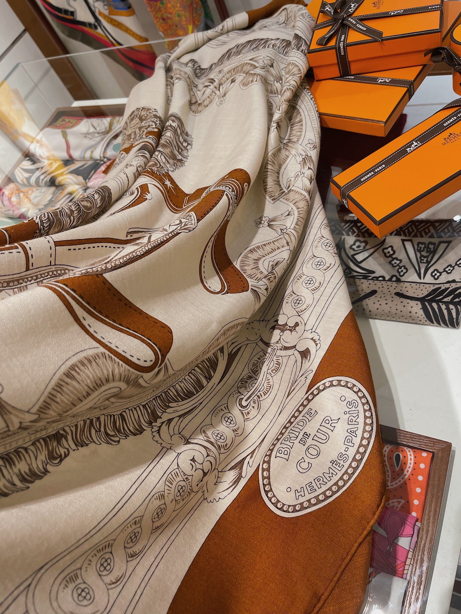 【🍂爱马仕绝绝子神级配色!!金棕本棕🌰太香了!!!】 Hermes秋冬款最新款披肩,好看死了!!!秒爱终