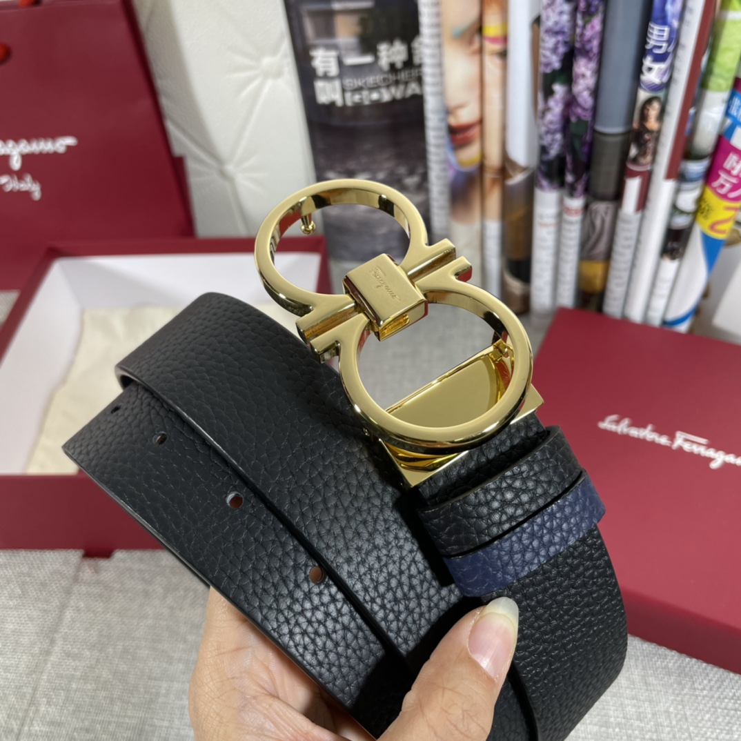 菲拉格慕宽3.5cm专柜对版五金双面