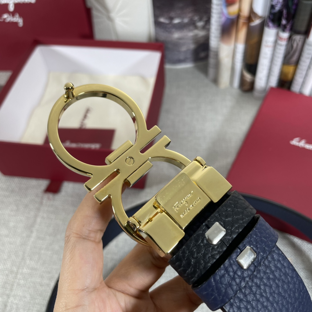 菲拉格慕宽3.5cm专柜对版五金双面