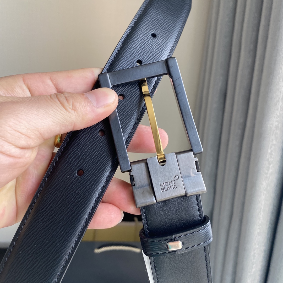 Marlboro Quality Male Belt with P403 Grade Leather and Gold Accents - 图片 4